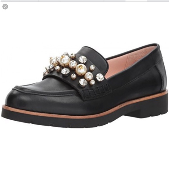 kate spade Shoes - Kate Spade NWOT Black Pearl &Rhinestone Loafers